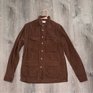 Vintage style Brown corduroy button up layer shirt brown small ASOS